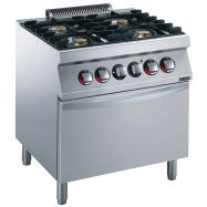 Cuisinière à gaz GH7 / 4FLEB Pose libre, 4 feux, Four électrique GN 2/1