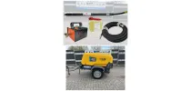 Ø 48-L Schwing Kopf Langversion-GEO ERDRAKETE mit Schwingkopf Öler und Druckluftschlauch Atlas Copco Xas 38-7  Baukompressoren - mobiler- Baustellenkompressor