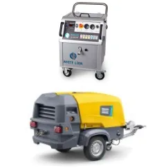 Unidad de limpieza criogénica White Lion WL 3000 Profi Compresores para obras Atlas Copco Xats 138 - Compresor móvil para obras