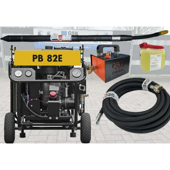 Компрессор Atmos PB 82 E с 6 бар 1,4 qm3 Ø 55 L с поворотной головкой длинная версия GEO ERDRAKETE с поворотной головкой лубрикатор и шланг для сжатого воздуха