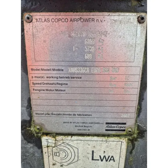 Compresor usado Atlas Copco XAHS 336