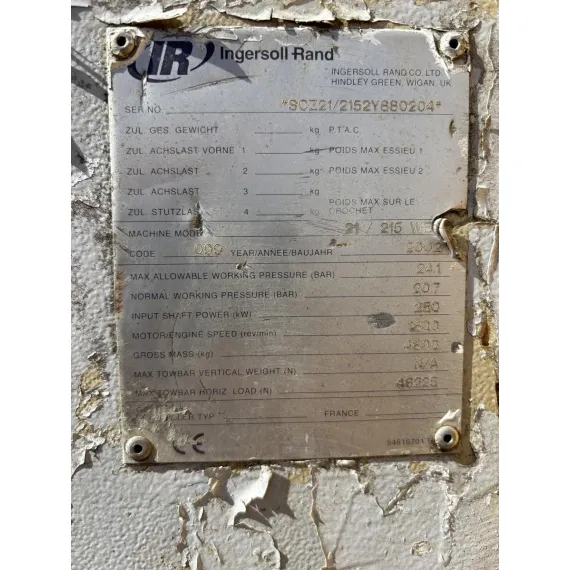 Compresor Ingersoll Rand 21/215 usado