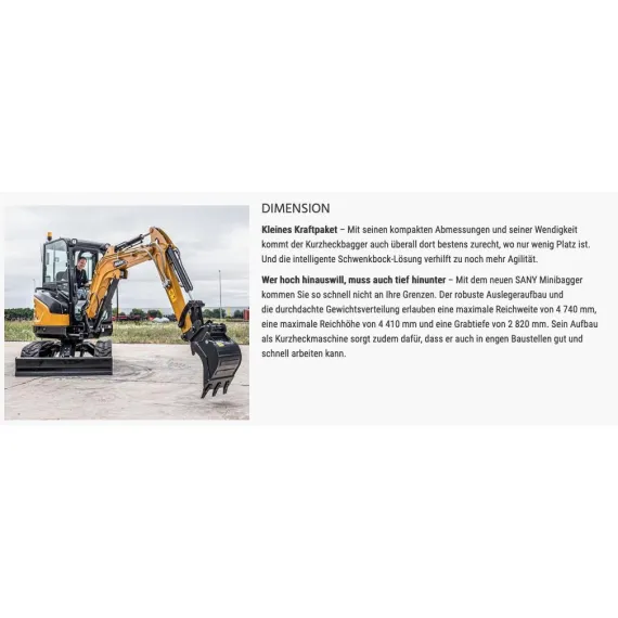 SANY SY26U Minibagger
