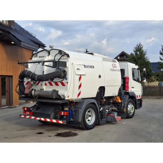 MercedeMercedes-Benz Atego 1321 Zamiatarka BUCHER CityFant 5000 Euro 6 PM10 Rura Do Liści Studzienek Karcher Wysokiego Ciśnienia Napęd Hydrostatycznys-Benz Bj. 2016