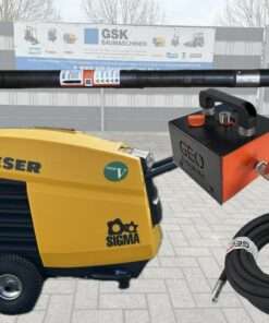 Kaeser M13 Baukompressoren MOBILAIR 7 Bar Ø 48-L Schwing Kopf Langversion-GEO ERDRAKETE mit Schwingkopf Öler und Druckluftschlauch
